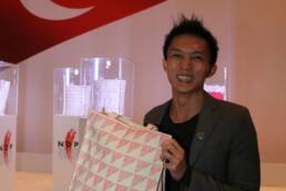 Casey Chen and his Singapore Heart Flag NDP Tote Bag