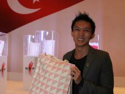 Casey Chen and his Singapore Heart Flag NDP Tote Bag