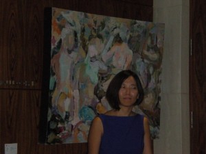 Ms Ava Tan Lei and her impressionist-like painting