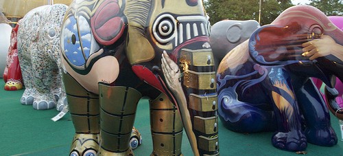 Elephants Stampee at Botanic Garden