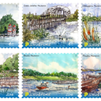 Singapore Urban Sketcher artist, Don Low launched Reservoirs of Singapore Stamp Issue