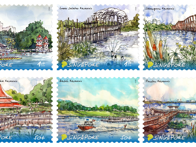 Singapore Urban Sketcher artist, Don Low launched Reservoirs of Singapore Stamp Issue