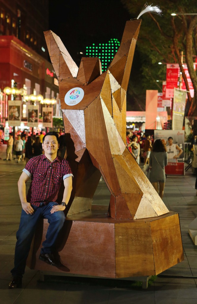 Bartholomew Ting, Akmal Abdul Rahman and Steven Chan, Everybody Builds A Torch Up! Structure - Location: Outside Takashimaya