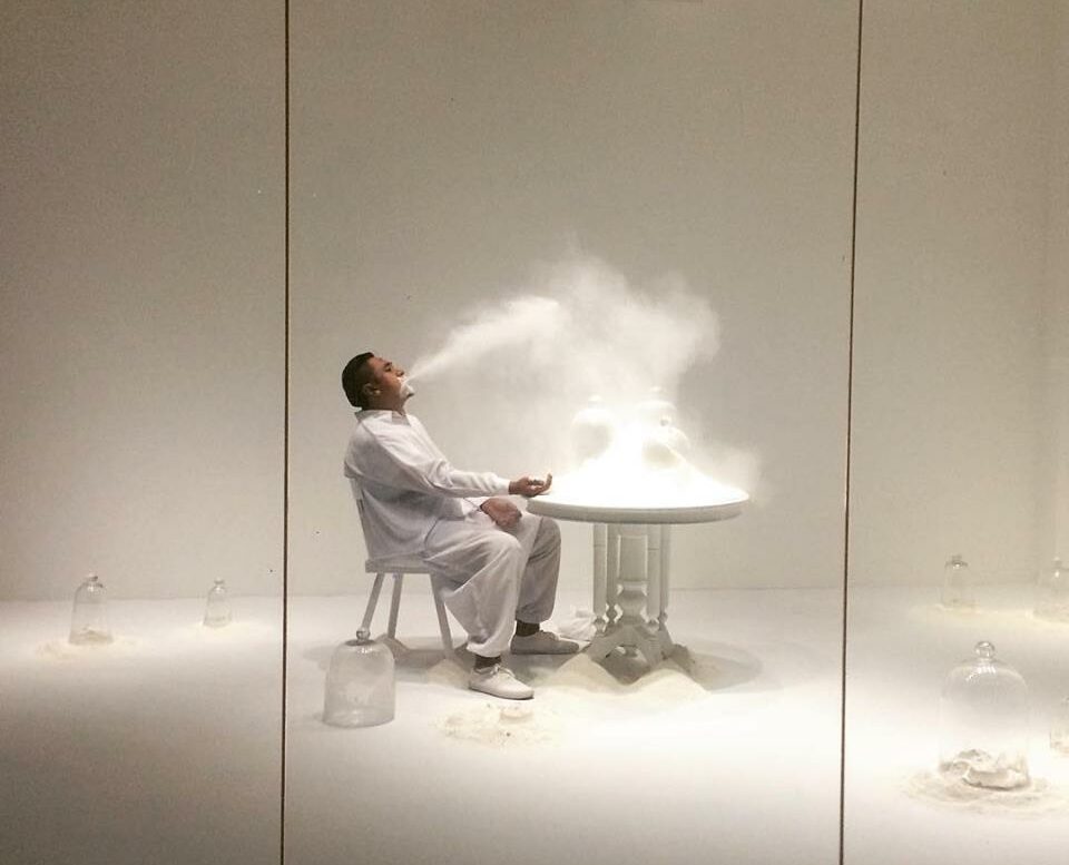 Ezzam Rahman, in performance 'Allow me to introduce Myself', Image by Singapore Art Museum