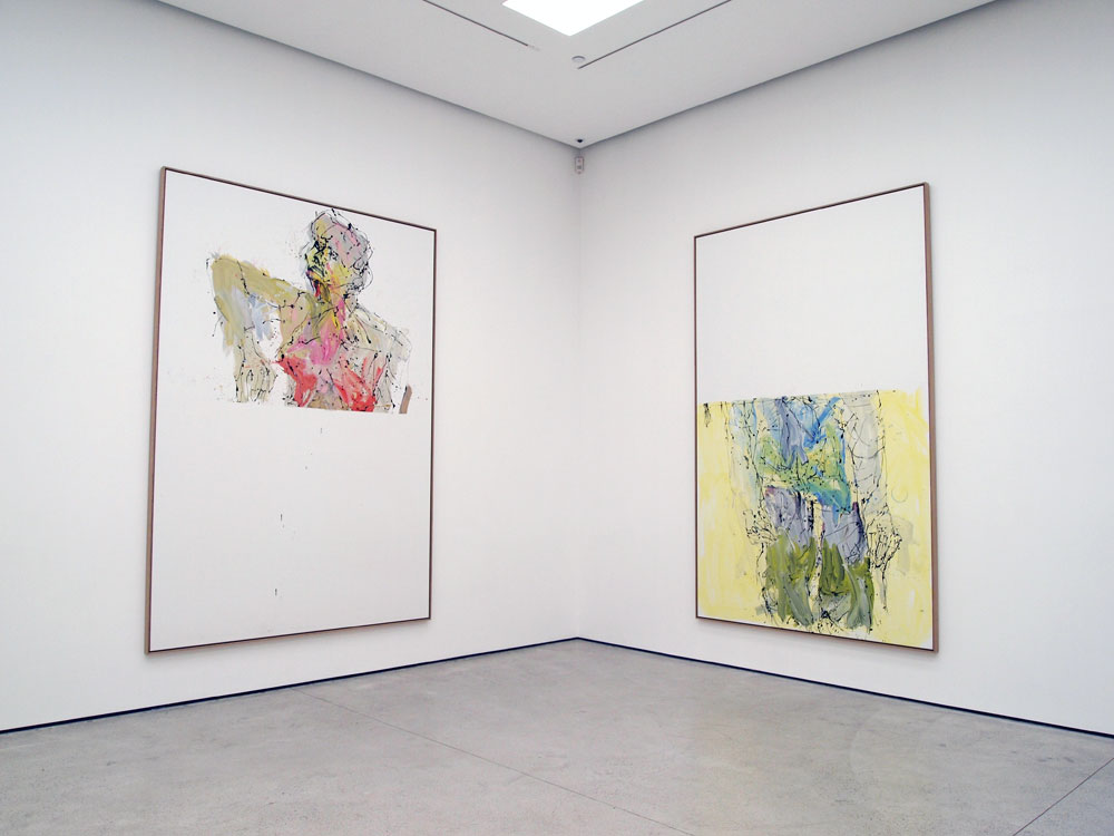 In London, ging der Daumen schon nach unten, 2011, Oil on canvas. 300 x 187 cm (left) In London habe ich nichts veloren, 2011, Oil on canvas. 300 x 187 cm (right)