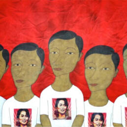 Min Zaw, Lost of Identity no. 26, 2014, Acrylic on Canvas, 92 cm x 157 cm