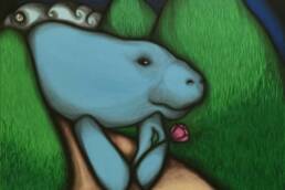 The Manatee, 2015 (Acrylic & charcoal on stretched canvas, 92x92cm)