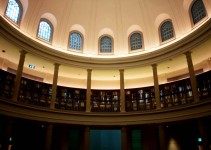 The upper level of the Rotunda of the former law library