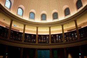 The upper level of the Rotunda of the former law library