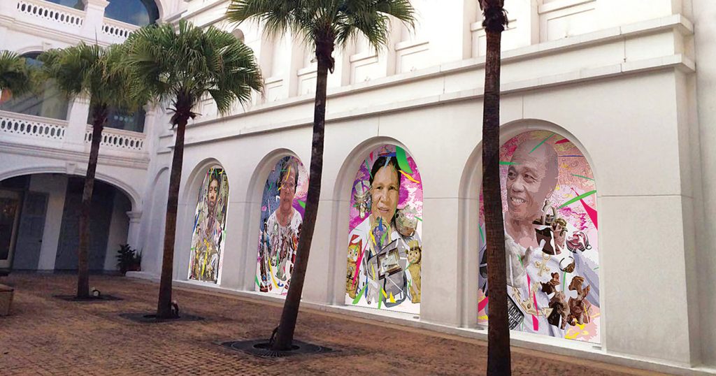 Dex Fernandez, I Wander, I Wonder, 2016 Acrylic paint Site-specifi c installation, dimensions variable Collection of the Artist Singapore Biennale 2016 commission