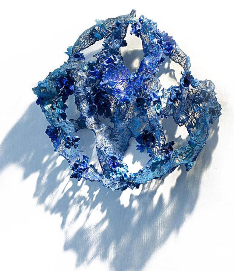 The Sky Grows out of the Mud, Cloth, Paper, Plaster, Epoxy Resin, Paint and Wire, 54 x 62 x 11 cm, 2017