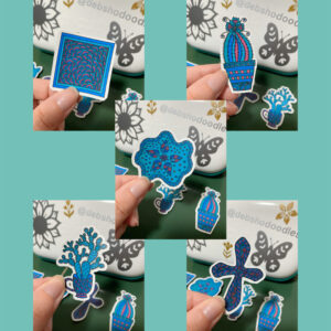 Debbie Ho - Sticker bundle 2 - Cube, Floral Teardrops, Faith, Cactus 2, Cactus 3