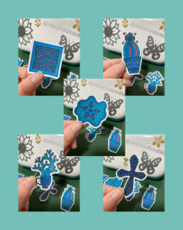 Debbie Ho - Sticker bundle 2 - Cube, Floral Teardrops, Faith, Cactus 2, Cactus 3